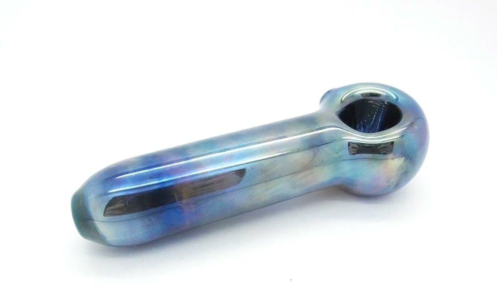 Sliver Fumed Cobalt Blue Glass Water Pipe Hookah Glass Smoking Accessories Glass Beaker Pipe
