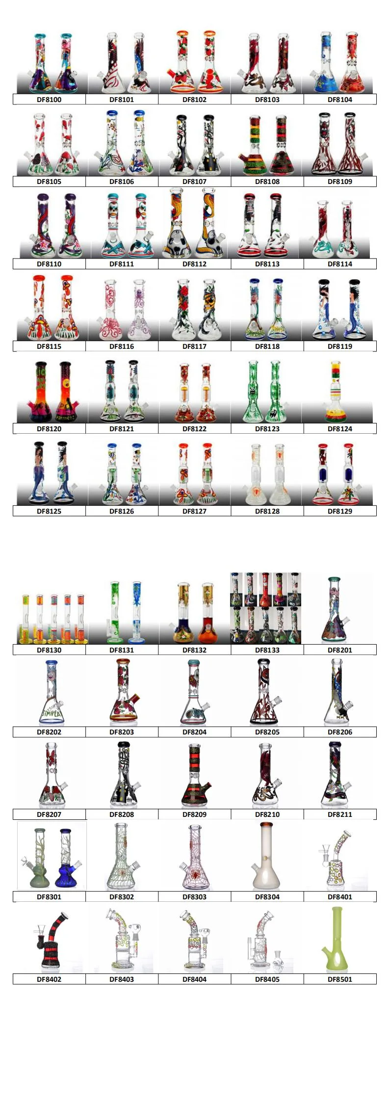 DF2206 Wholesale Smoking Pipe Glass Shisha Hookah Water Pipe