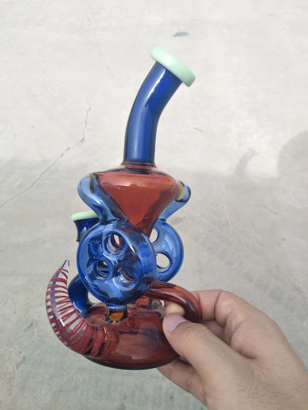 DF2325 Amber Smoking Pipe Shisha Hookah Glass Water Pipe