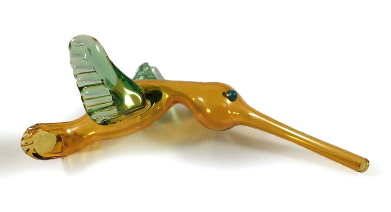 Yellow and Green Hummingbird Glass Water Pipe Hookah Glass Smoking Accessories Glass Beaker Pipe