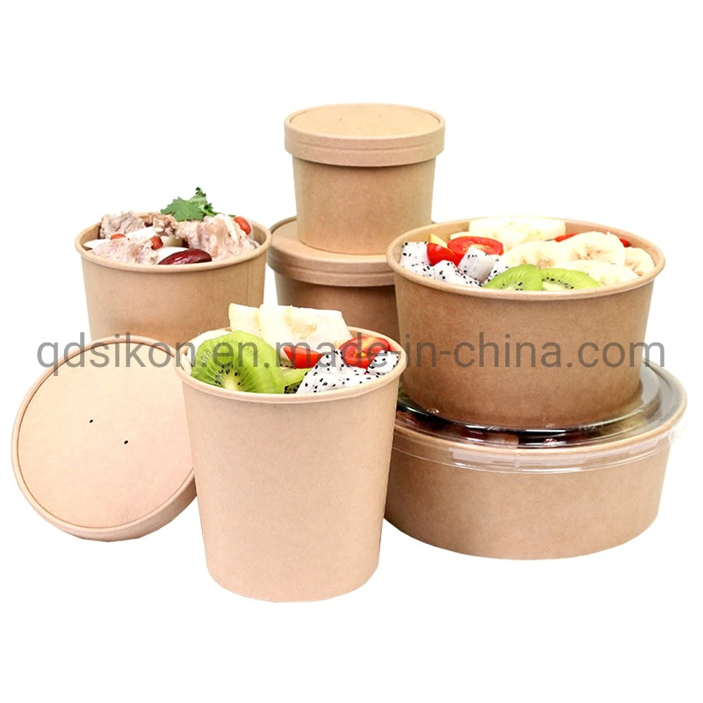 China Supplier of Biodegradable Paper Soup/Salad Bowl with Lid