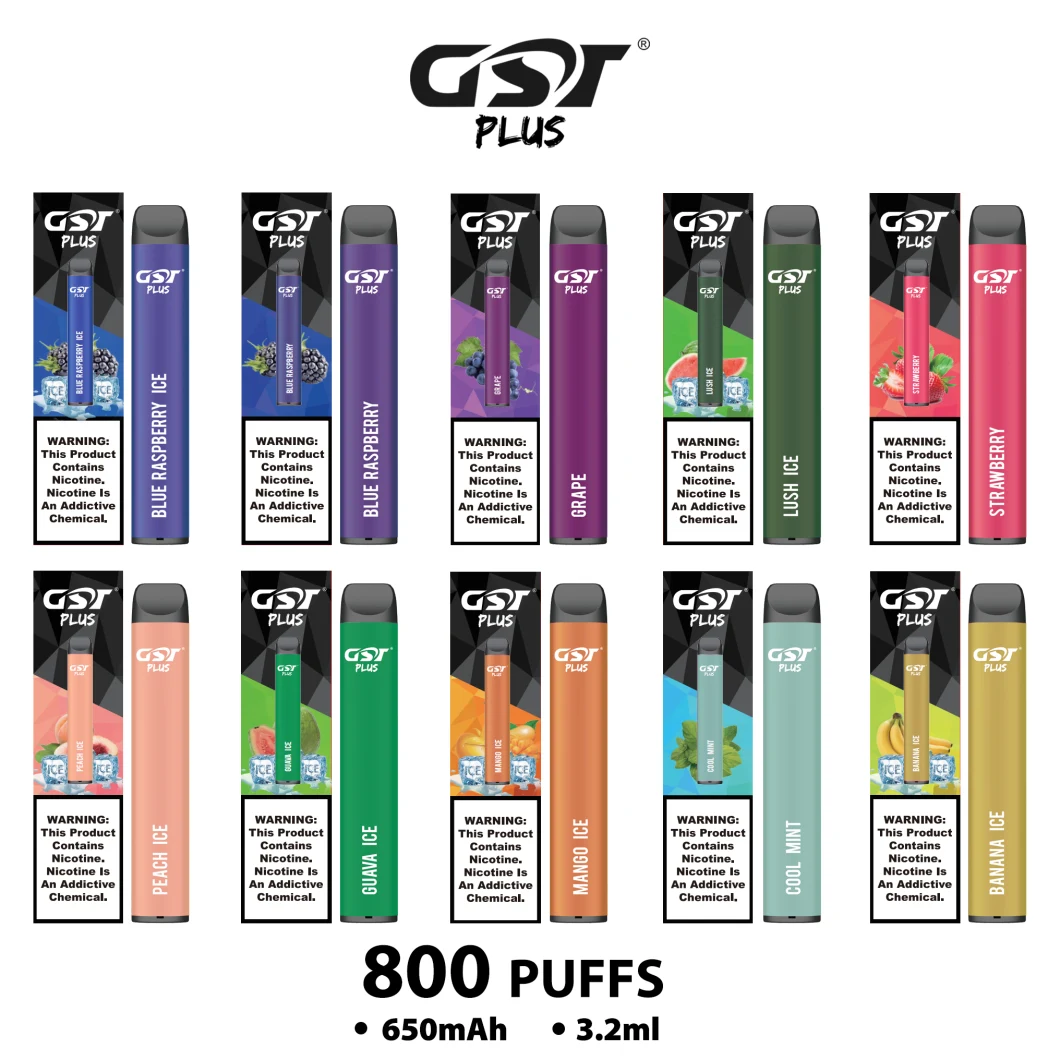 Gst Plus Newest 600mAh 800puffs Disposable Hookah E-Cigarette