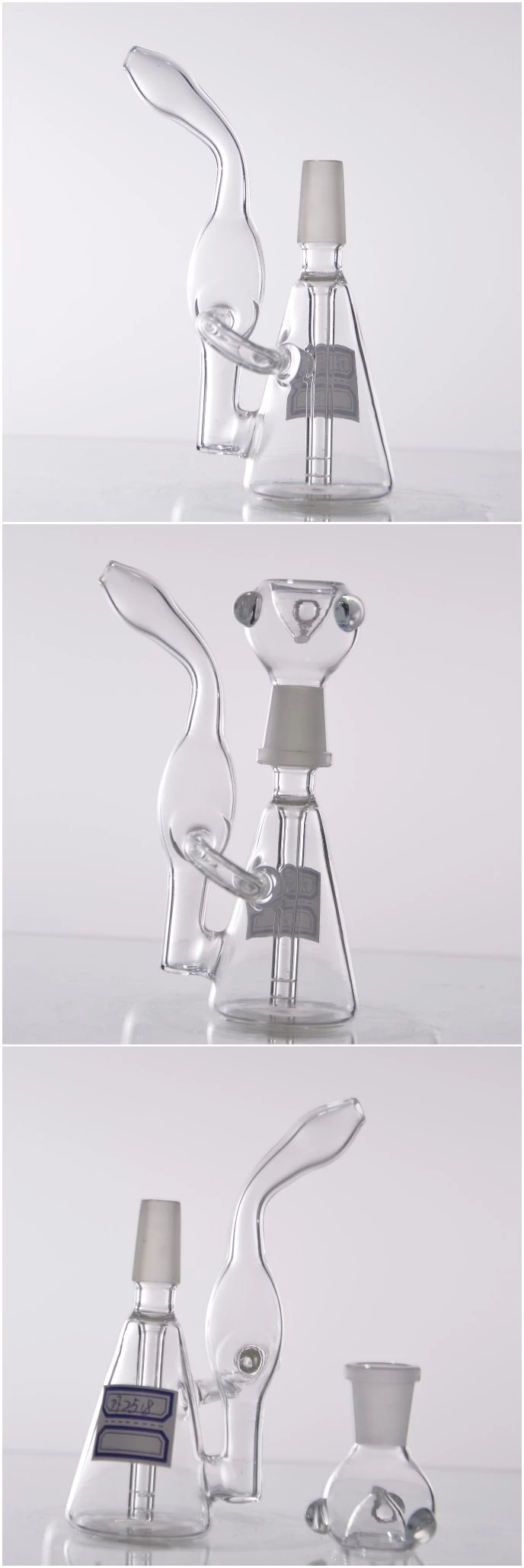 DF2518 Smoking Hookah Glass Water Pipes Oil Rigs Double Recycler