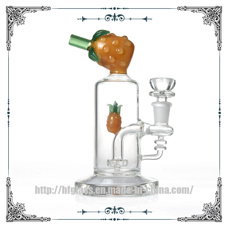 New Design Pineapple Waterpipes Mini Glass Bubbler Showerhead Perc Hookah