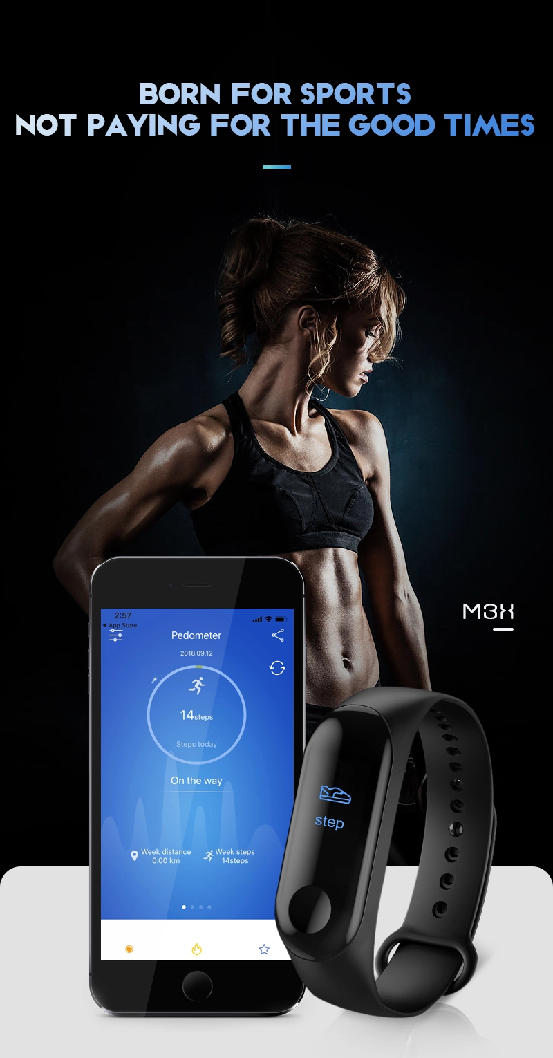 M3 Activity Sport Pedometer Smart Bracelet Fitness Tracker Smart Bandwaterproof