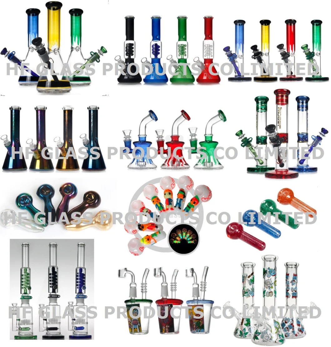 Wholesale Straight Tube Smoking Pipe 8 Arms Perc Hookah Glass Water Pipe