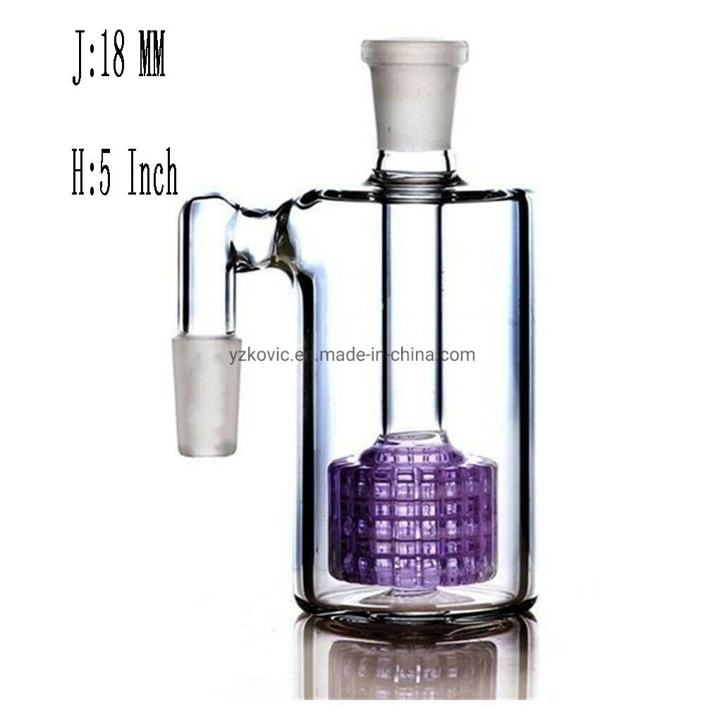 Purple 90 Degree 18mm Glass Ash Catcher for Hookahs Shisha Filter Water Pipe