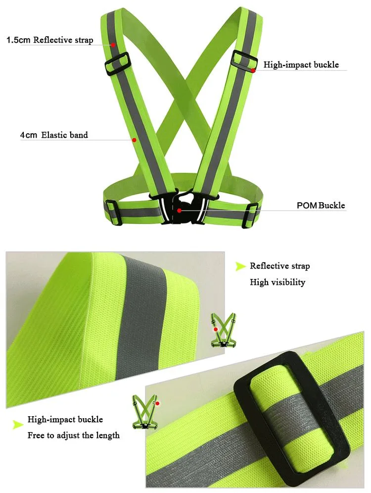 High Visibility Running Cycling Outdoor Safety Clothing Reflective Safety Belt Elastic Reflective Belt Waist Belt