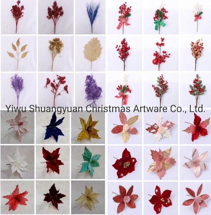 Red Christmas Tree Branches Plastic Artificial Christmas Branches for Decoration