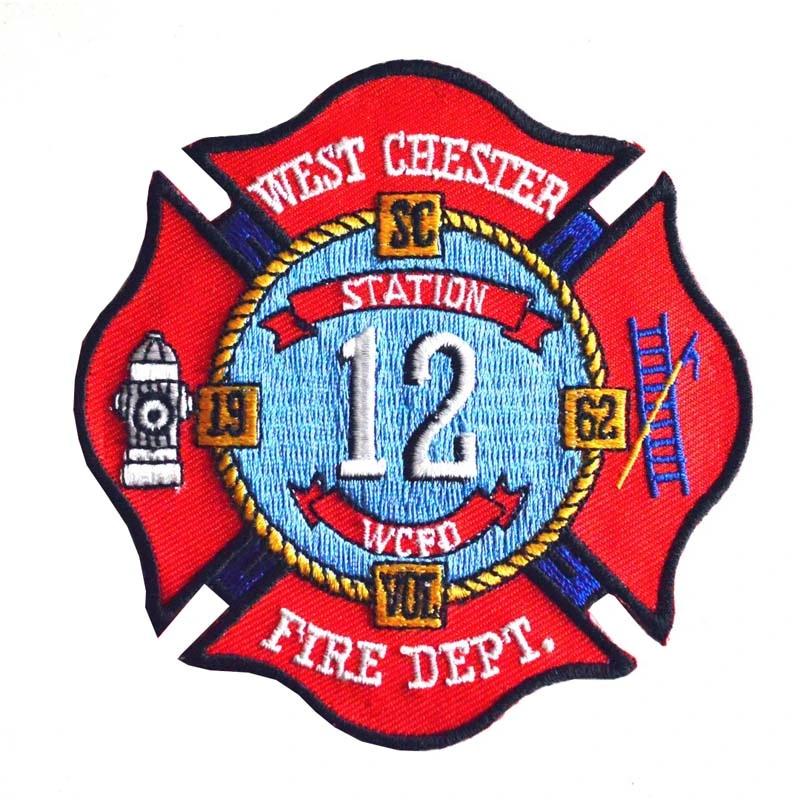 Fire Department Patches Firefighter Embroidery Patches with Merrowed Border