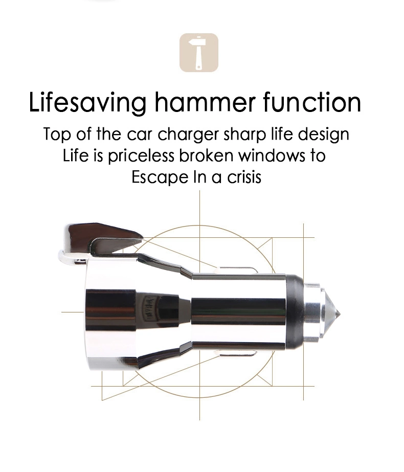 Car Glass Hammer and USB Charger Tool for Saving Life