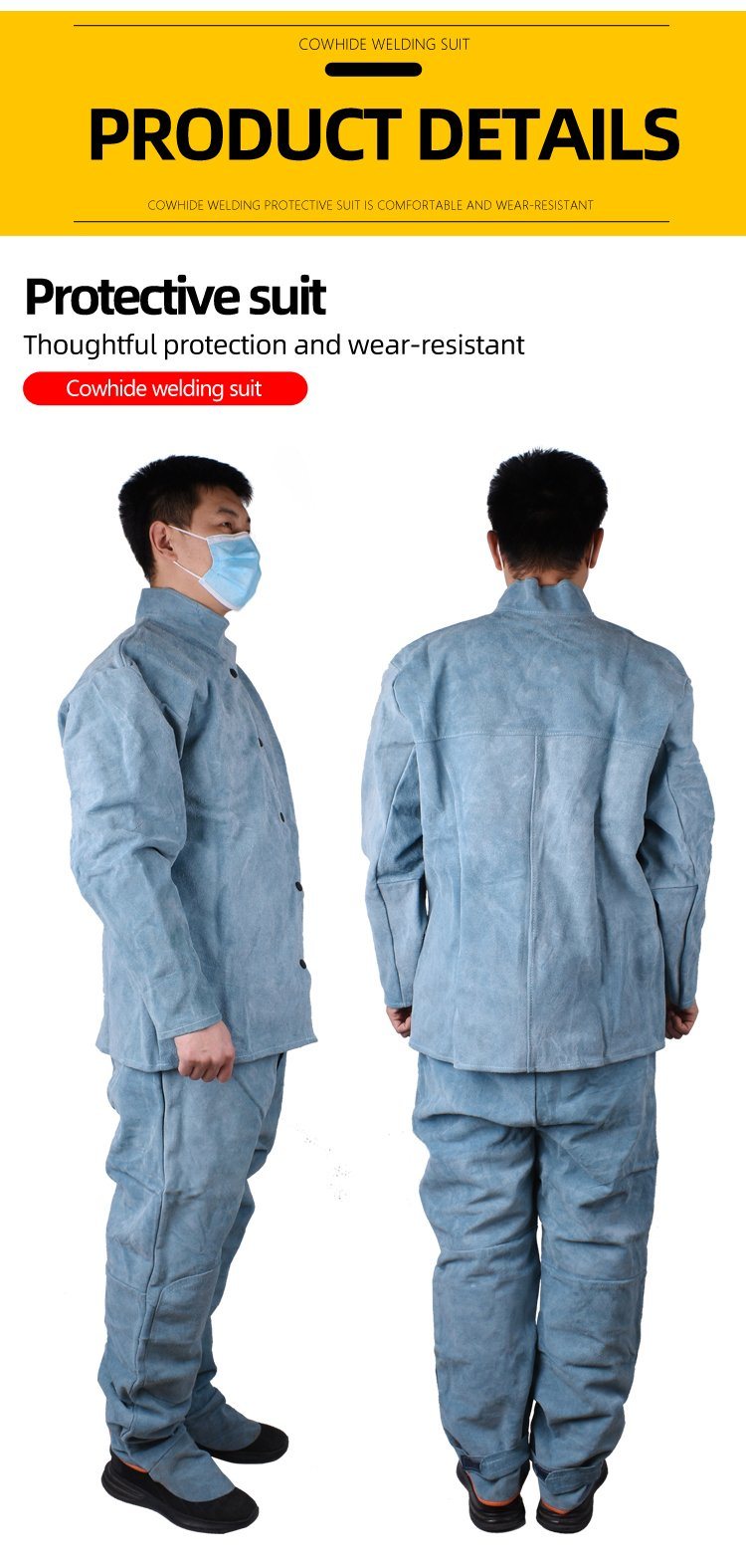 Cowhide Insulated, Abrasion Resistant and Puncture Resistant Garden Welder Suit