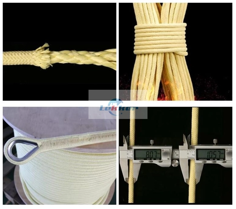 Fireproof Kevlar Fiber Rope Made by PARA-Aramid Fiber, Fireproof Kevlar Aramid Rope for Protection Industry
