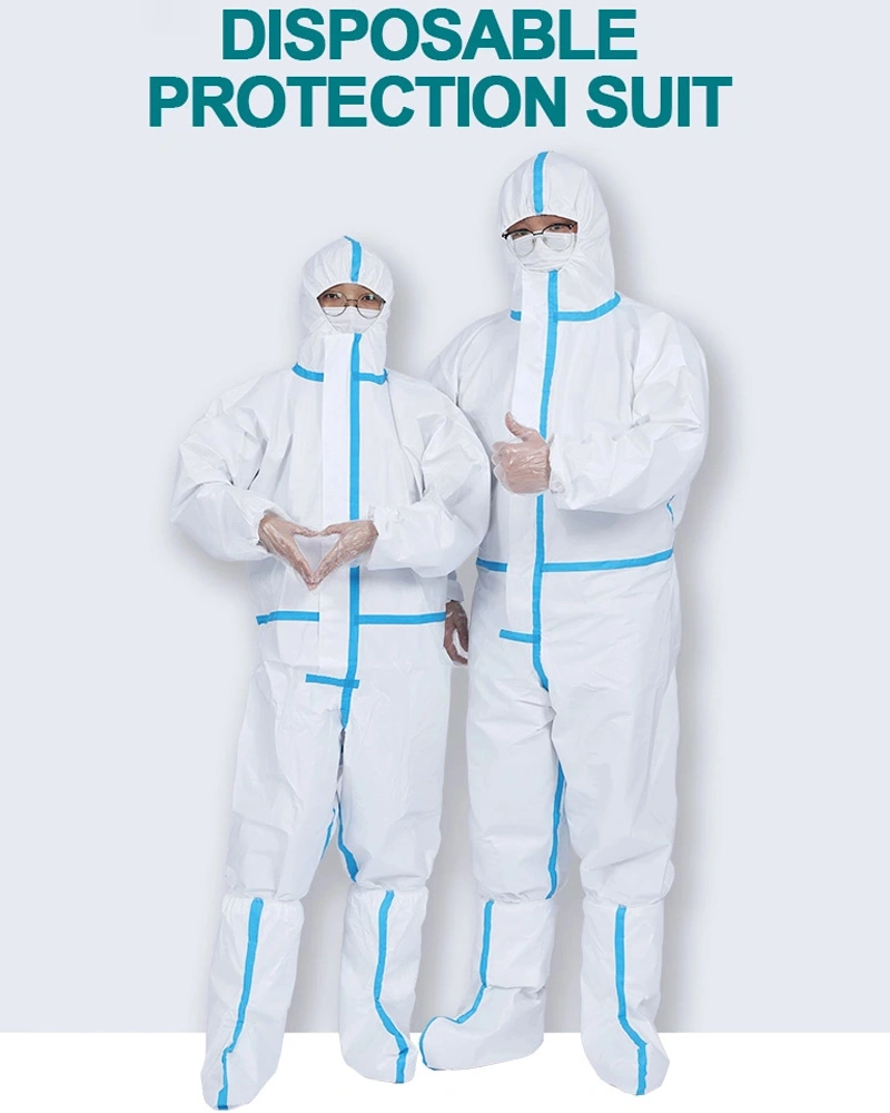 Fluid Resistant PPE Suit Disposable Hazmat Chemical Protective Suit