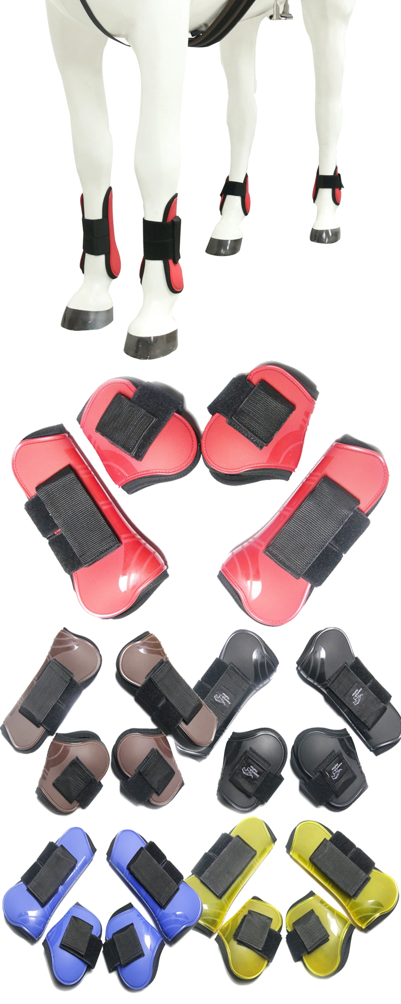 Equestrian Tendon Boots for Horse Leg Protection, High Visibility Horse Tendon Boots Set
