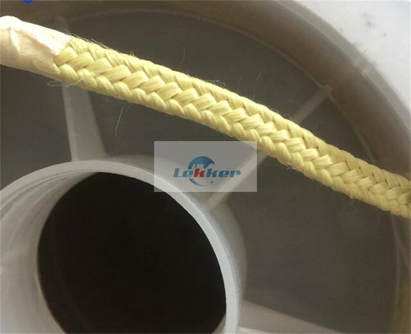 5.5 *5.5mm Square Aramid Fiber Rope for Tamglass Tempering Furnace Kevlar Fire Rope