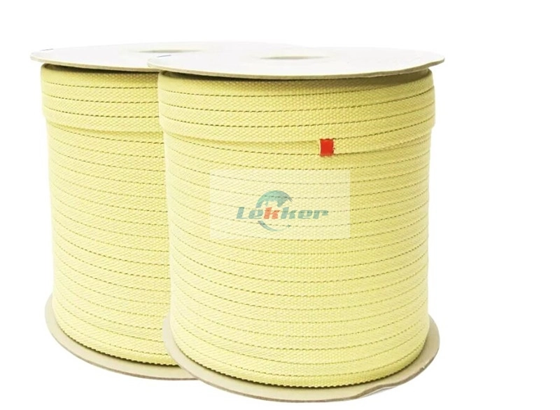 Fire-Resistant Aramid Rope, Fire-Resistant Aramid Kevlar Rope, Yellow Aramid Fiber Webbing for Fire Safety Clothing