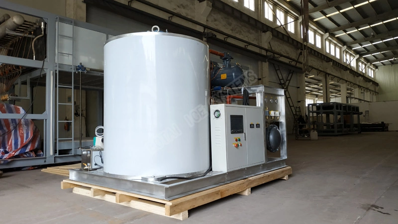 Air Cooling Design 10 Tons Flake Ice Making Machine with Screw Compressor