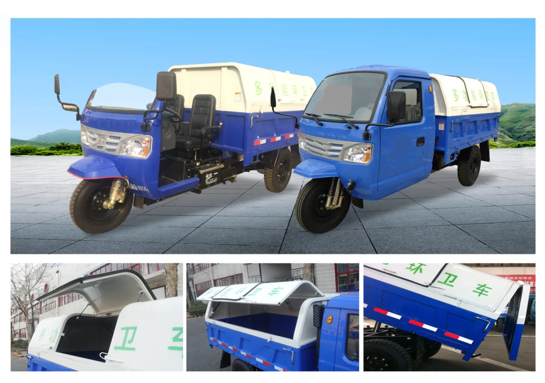 3 Wheel Garbage Collector Hydraulic Dumping Vehicle Tricycle