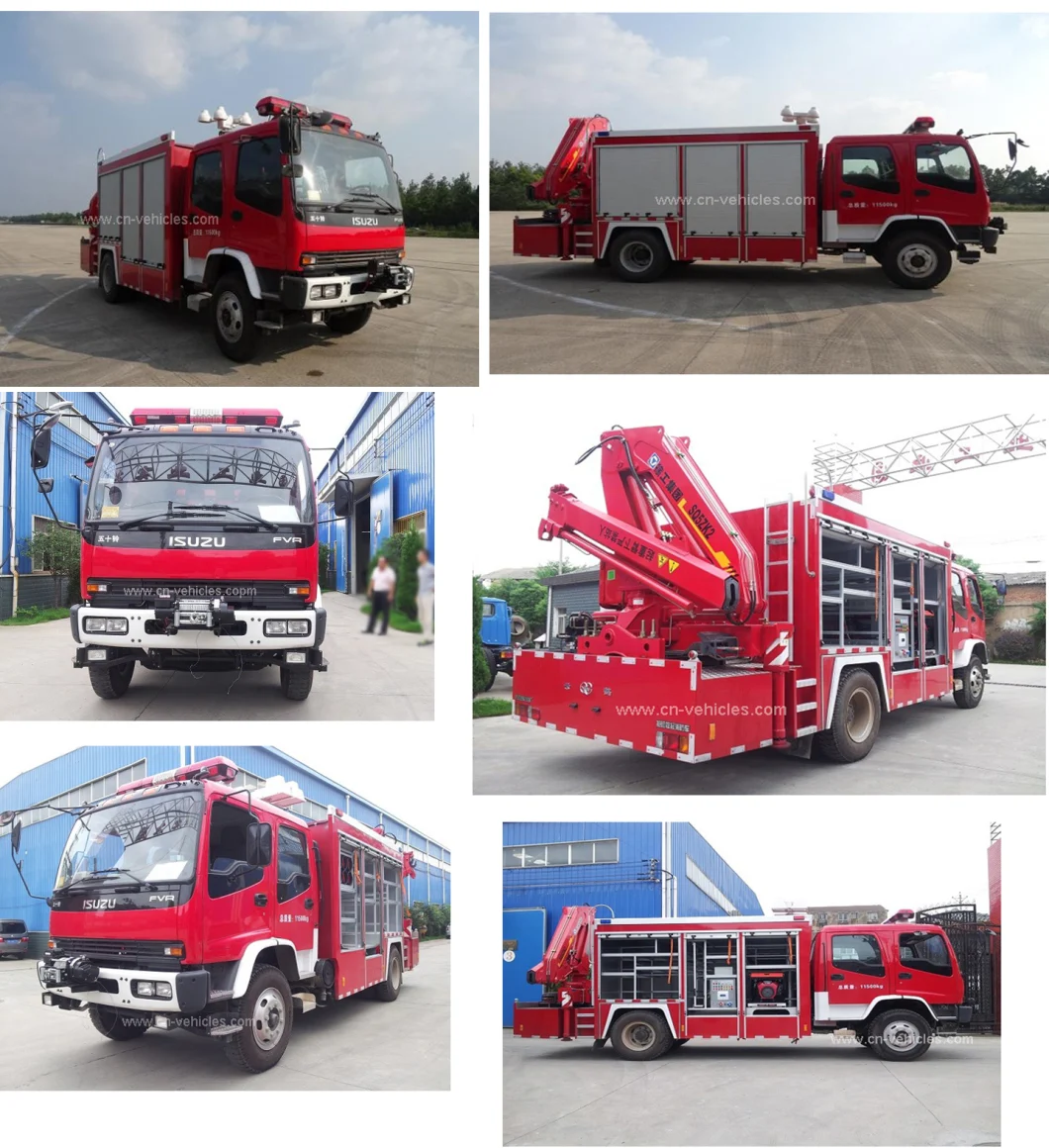 Isuzu Fvr Emergency Fire Rescue Truck with 5 Tons Crane