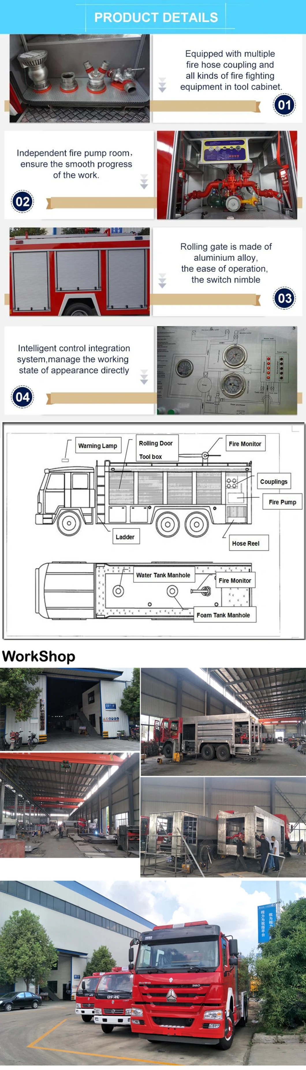 Dongfeng DFAC 4*2 4000L Foam Tanker Truck Fire Fighting Vehicle