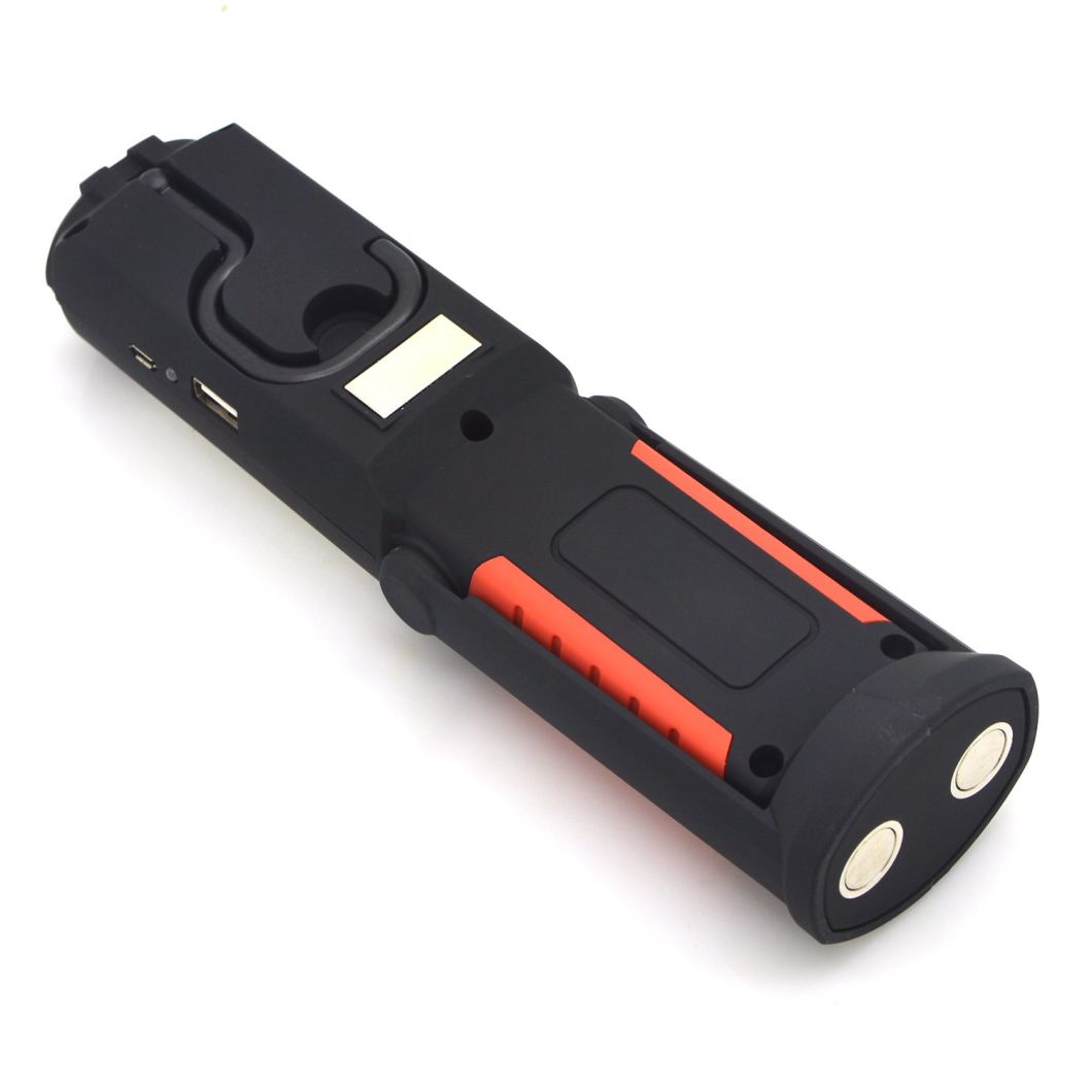 Rechargeable COB LED Work Light Portable Torch Lighting Flashlight with Magnet and Hook