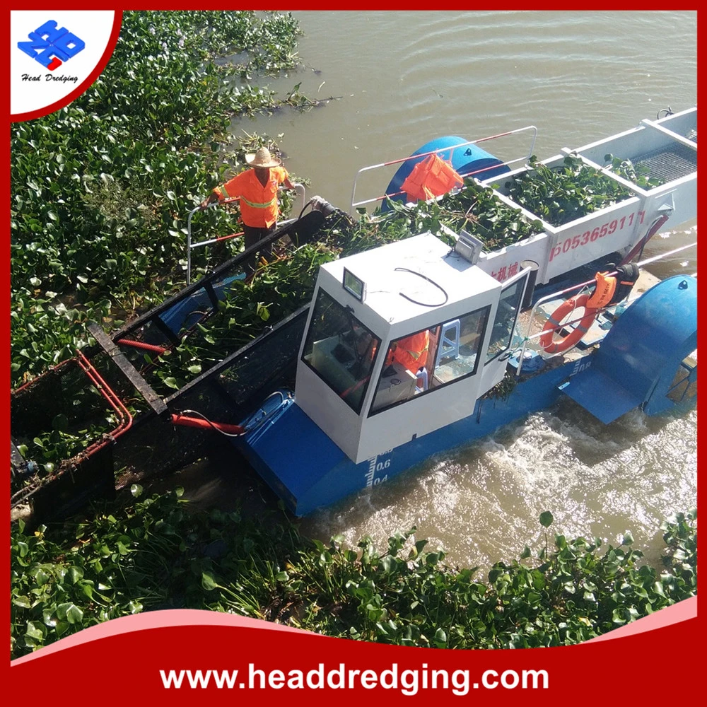 Head Dredging Hydraulic Aquatic Weed Harvester Garbage Collecting Machine Producer
