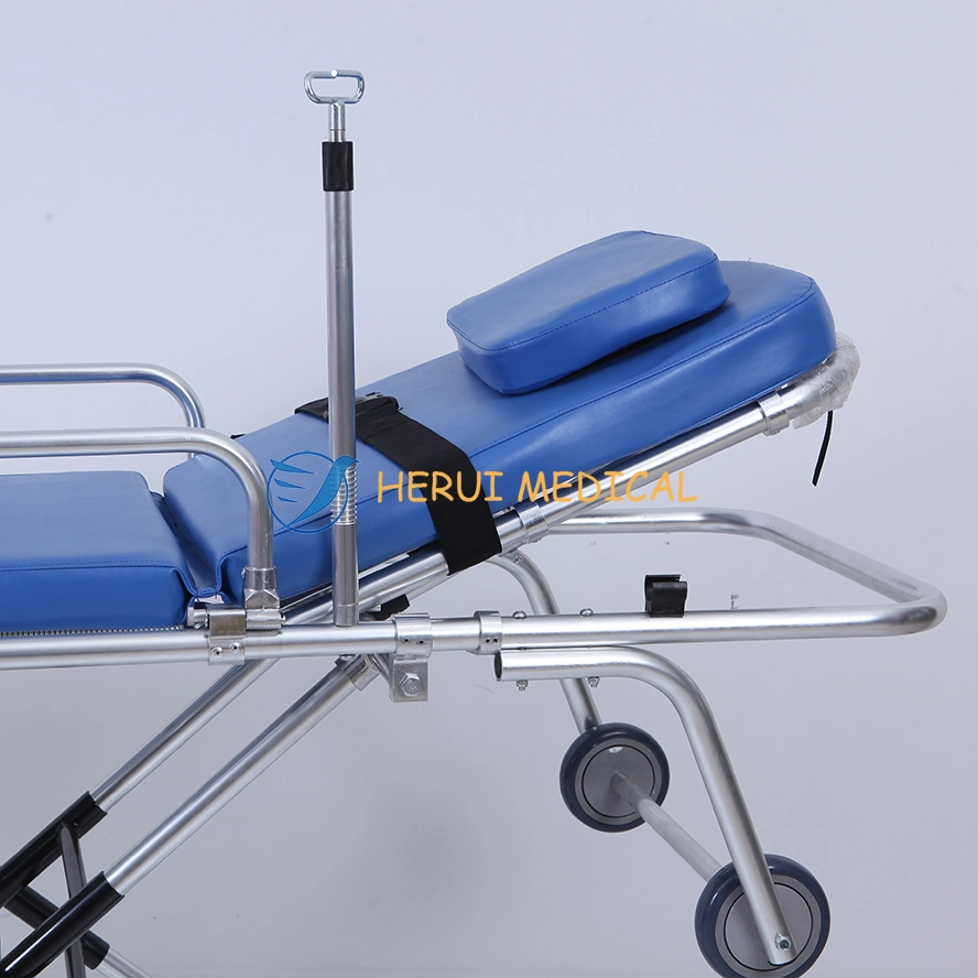 Emergency Folding Patient Transport Fully Adjustable Multi-Height Ambulance Stretcher