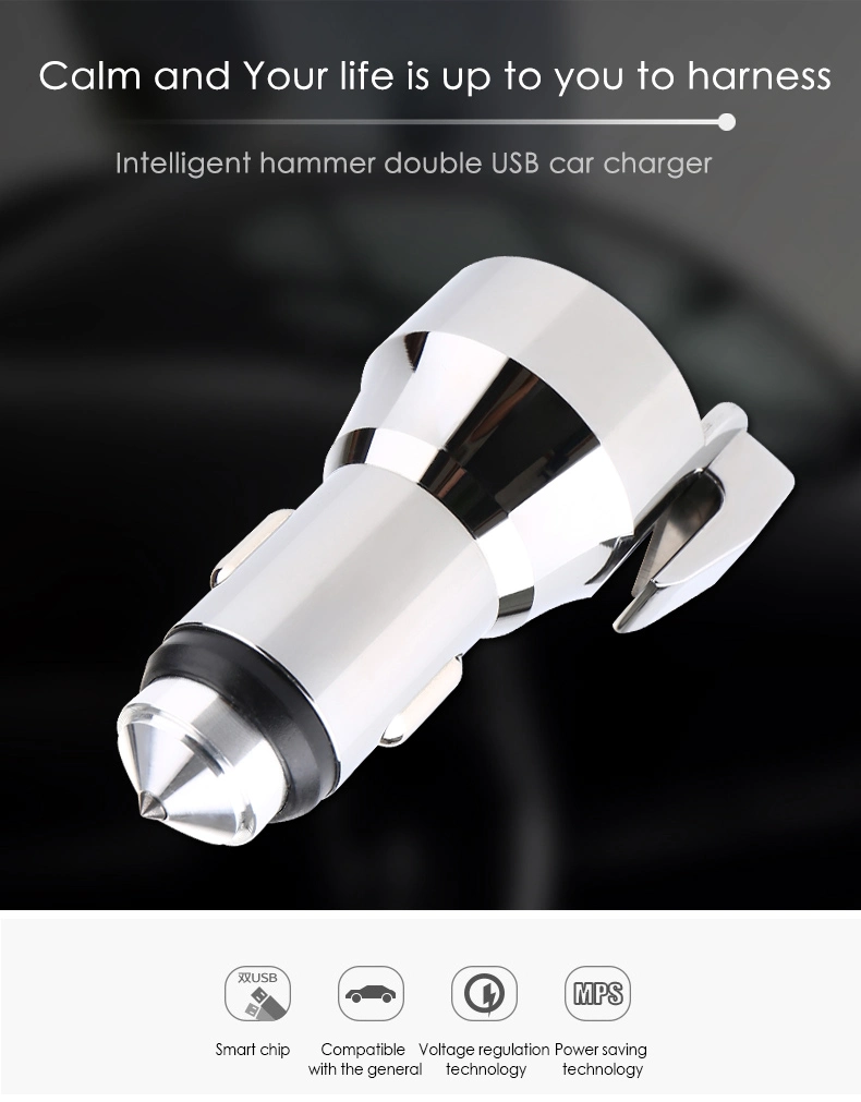 Car Glass Hammer and USB Charger Tool for Saving Life