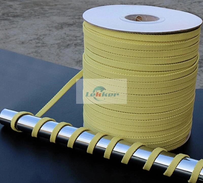 Fire-Resistant Aramid Rope, Fire-Resistant Aramid Kevlar Rope, Yellow Aramid Fiber Webbing for Fire Safety Clothing