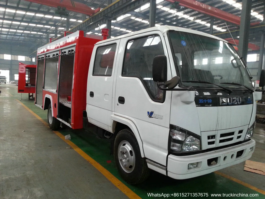 600p Double Cabin Isuzu Fire Truck Nkr Fire Fighting Truck 2500L/3000L for Sale