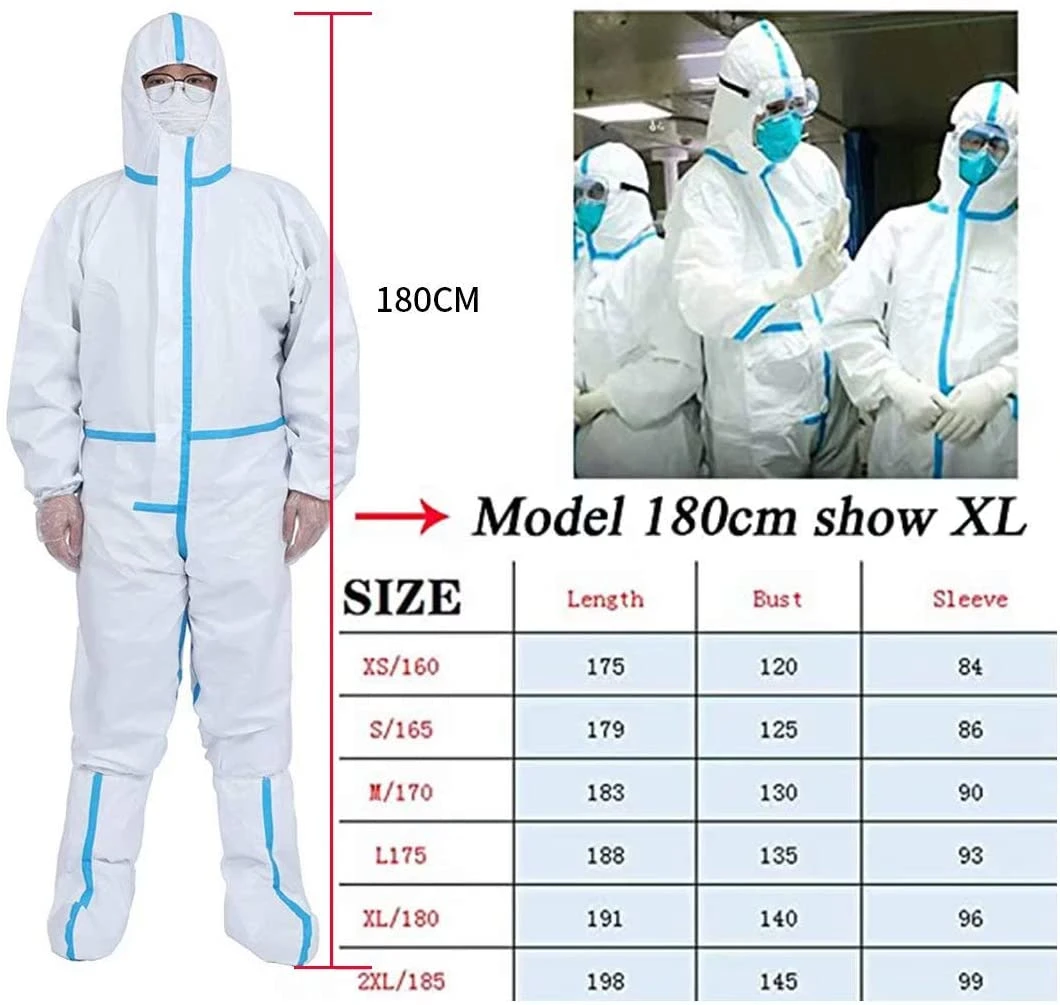 Disposable Protective Coverall Suit Long Full Body Isolation Suit Safety Work Gowns Clothing