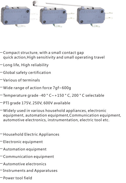 Home Appliances Medical Equipments Traffic Tools Office Equipments Micro Switch