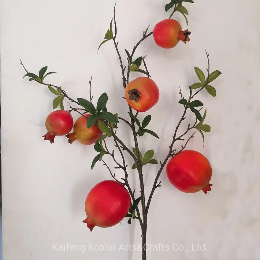 Lifelike Artificial Fruit Branches Wholesale Artificial Pomegranate Fruit Branches for Decroation