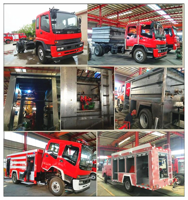 Used 4X2 8ton Aerial Ladder Fire Fighting Truck Price with 2000 Litres Foam Tank