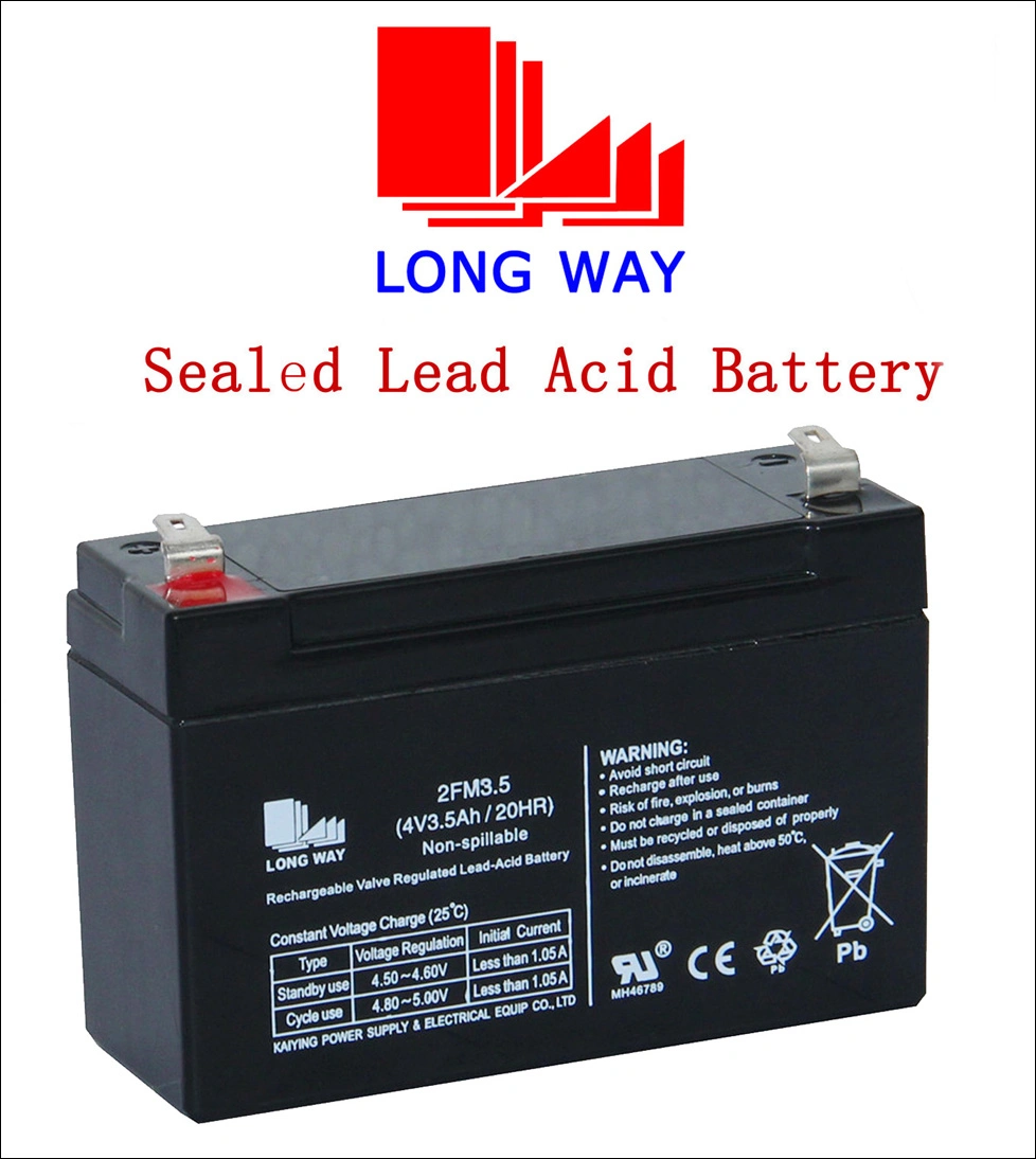 4V3.5ah Longway Lead Acid Battery for Torch/Lighting/UPS