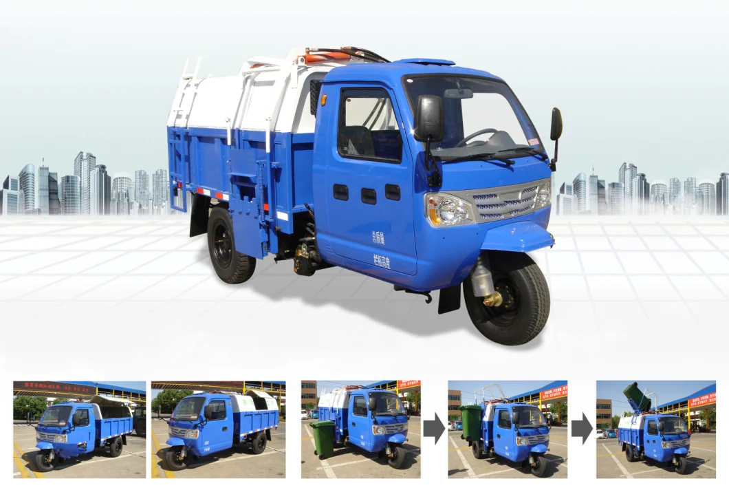 3 Wheel Garbage Collector Hydraulic Dumping Vehicle Tricycle