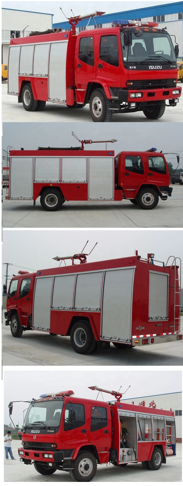 8000 Liter Water Foam Dry Powder Fire Fighting Vehicle Isuzu Fire Engine