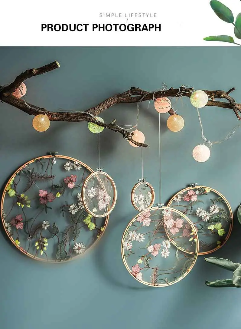 Bamboo Embroidery Hanging Decoration Shooting Arrangement Props Decoration Hanging Parts Bedroom Hanging Pieces Ornament