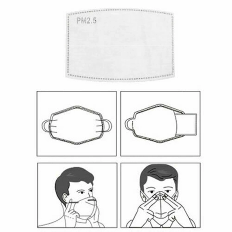 Protection Face Cover Activated Carbon Filter Paper Set Isolate Bacterial Flu Mouth-Muffle Respirator Washable Reusable
