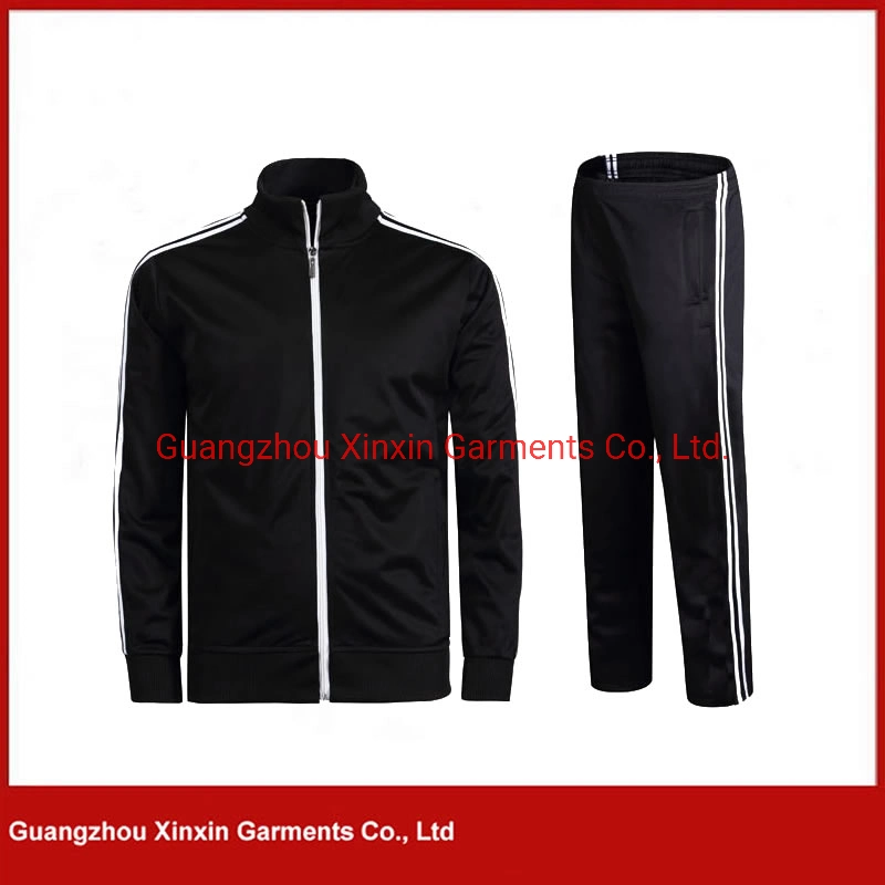 Men's Hoody Wholesale Sweat Suits Jogging Suits Sports Wear Black Track Suit (T418)