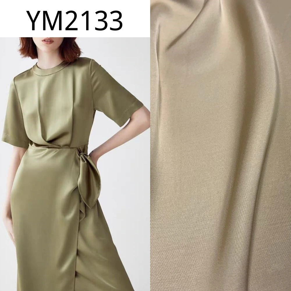 Ym2133 Elegance Silk Like Satin Viscose Rayon Fabric for Dress Garment