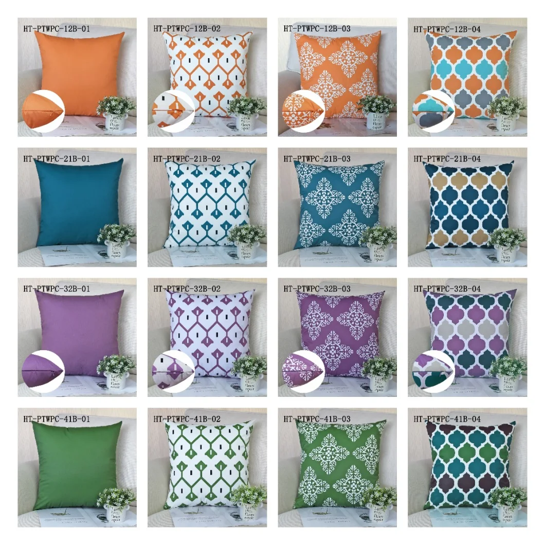 Twill Waterproof Pillow Case Geometric Print Throw Pillow Covers Smooth Modern Cushion