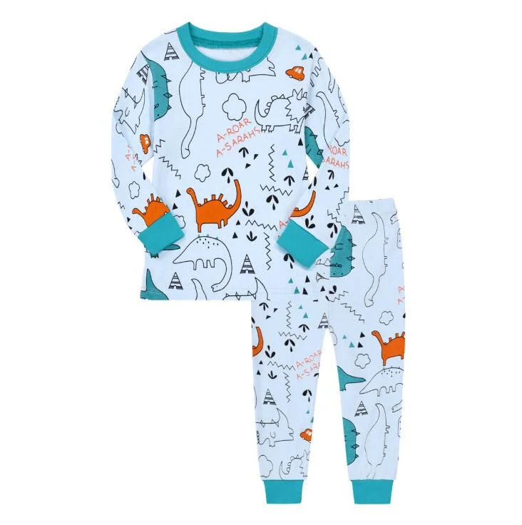 Dinosaur Sleeping Clothes Cartoon Pyjamas Set Kids Sleepwear 2 PCS Cute Kids Pajamas for Boy Girl