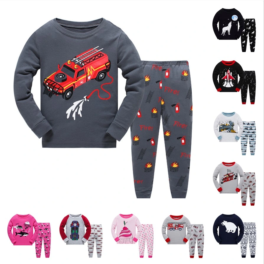 Kids Pajamas Set Children Cartoon Sleepwear Boys Home Pajamas Girls Cotton Sweet Animal Sleep Suit