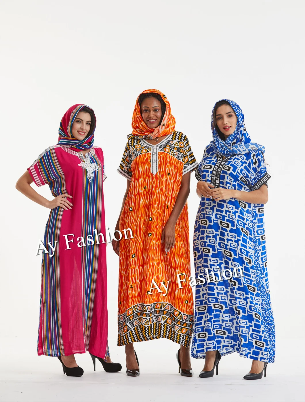 Plus Size African Boubou Designs Silk Embroidered Floral Kaftan Dress Dubai