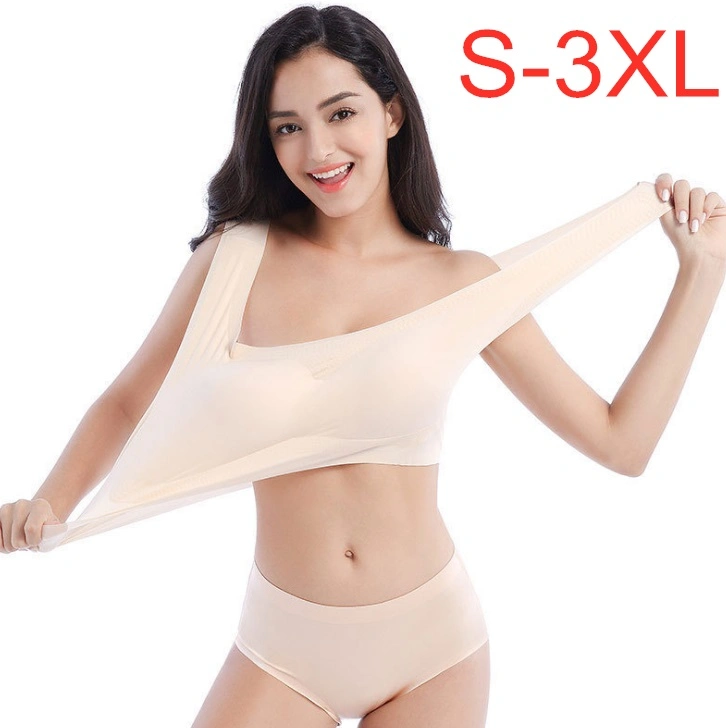 Breathable Comfortable Sleep Bra Wireless Yoga Sports Ice Silk Underwear Bra