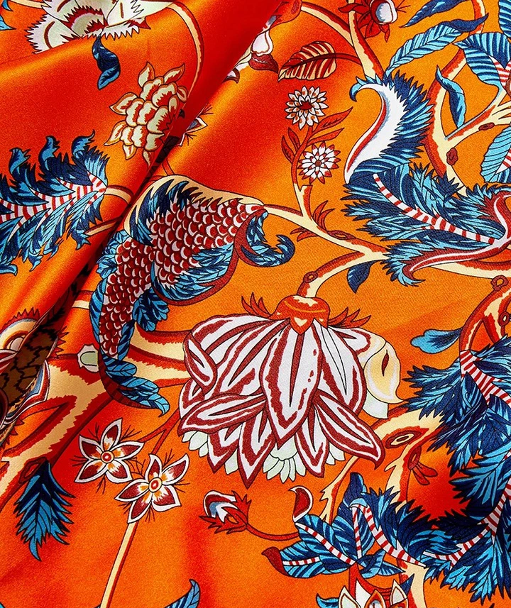 Digital Printed Silk Scarf with Customer Design