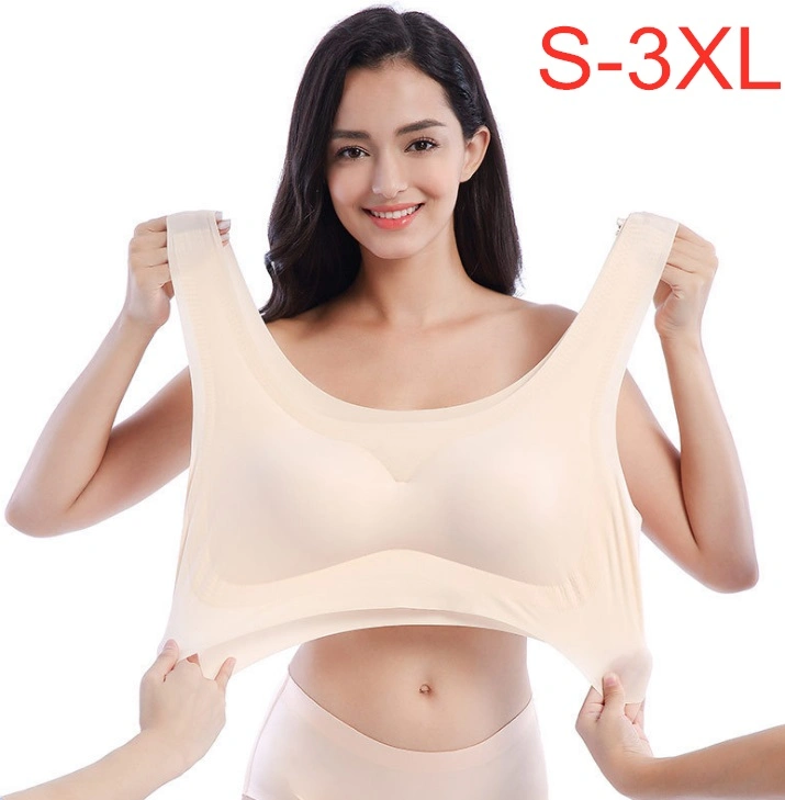 Wholesale Comfortable Daily Seamless Sports Yoga Bra Wirefree Ice Silk Sleep Bra for Woman