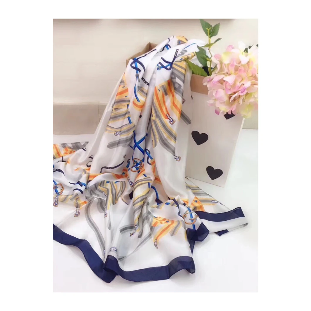 Pure Color Faux Silk Square Scarf/Hijab